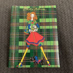 Vintage Photo Album Girl Plaid Scottie Dog Scottish Terrier D25